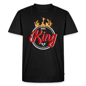 Grill König - BBQ King - Men's Premium Organic T-Shirt - black - Front - Nico (187cm)