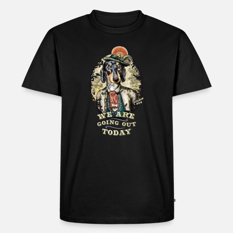 Dackel - Männer Premium Bio T-Shirt - Schwarz