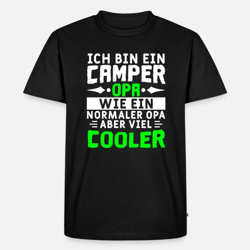 Ich bin ein Camper Opa - Männer Premium Bio T-Shirt - Schwarz