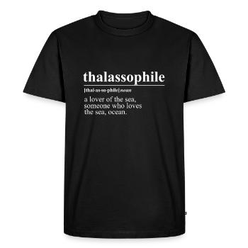 Captain Thalassophile Sea Sea Ocean Sailing - Men's Premium Organic T-Shirt - black - Front - Nico (187cm)