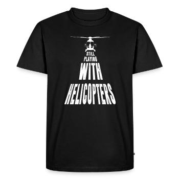 Hélicoptère pilote Helicopter cadeau modèle modèle - T-shirt Premium bio Homme - noir - Devant - Nico (187cm)