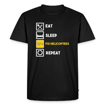 Hélicoptère pilote Helicopter cadeau modèle modèle - T-shirt Premium bio Homme - noir - Devant - Nico (187cm)
