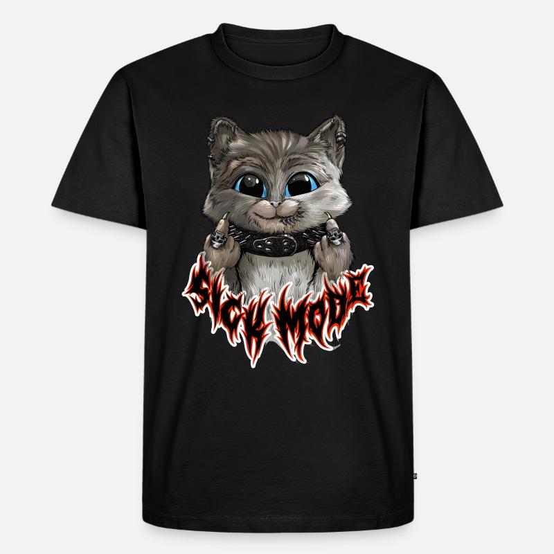 Sick Mode Cat - Männer Premium Bio T-Shirt - Schwarz
