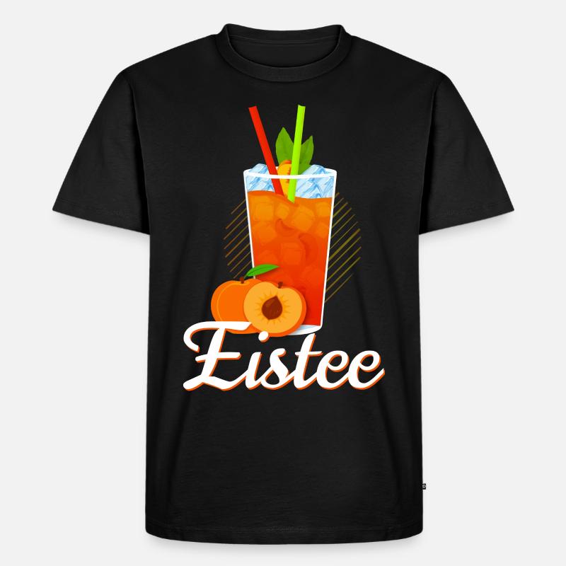 Eistee Pfirsich Design Tee - Männer Premium Bio T-Shirt - Schwarz