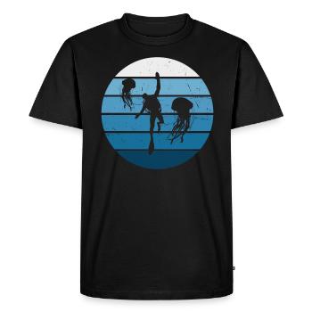 Plongée Pour Femmes Plongée Plongée Plongeuse Plongée Libre - T-shirt Premium bio Homme - noir - Devant - Nico (187cm)