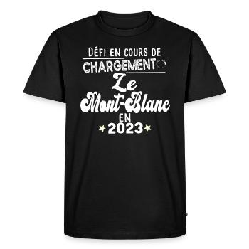 2023 Mont Blanc Montagne France Suisse Italie - T-shirt Premium bio Homme - noir - Devant - Nico (187cm)
