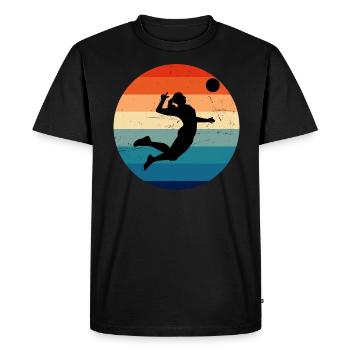 Joueuse de volleyball féminin Volleyball masculin - T-shirt Premium bio Homme - noir - Devant - Nico (187cm)