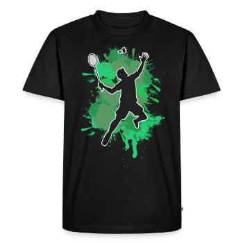 Badminton - Men's Premium Organic T-Shirt - black - Front - Nico (187cm)