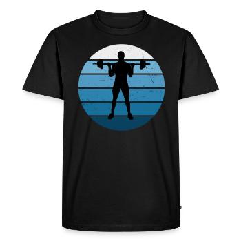 Musculation Femmes Hommes Haltérophilie Cardio - T-shirt Premium bio Homme - noir - Devant - Nico (187cm)