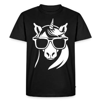Licornes drôles portant des lunettes de soleil Licorne cool - T-shirt Premium bio Homme - noir - Devant - Nico (187cm)