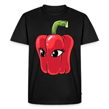 Paprika Piment Pepperoni Épices - T-shirt Premium bio Homme - noir - Devant - Nico (187cm)