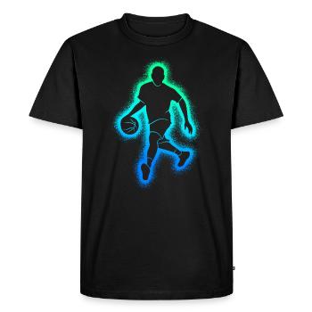Joueurs de basket-ball Joueurs de basket-ball Garçons Basketball - T-shirt Premium bio Homme - noir - Devant - Nico (187cm)