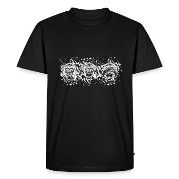Three monkeys - Men's Premium Organic T-Shirt - black - Front - Nico (187cm)