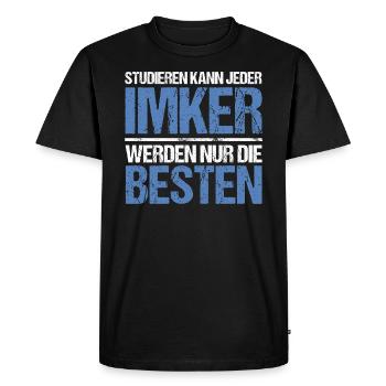 Tout le monde peut étudier - Beekeeper Edition - T-shirt Premium bio Homme - noir - Devant - Nico (187cm)