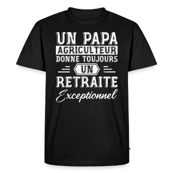 A farmer dad gives an exceptional retiree - Men's Premium Organic T-Shirt - black - Front - Nico (187cm)