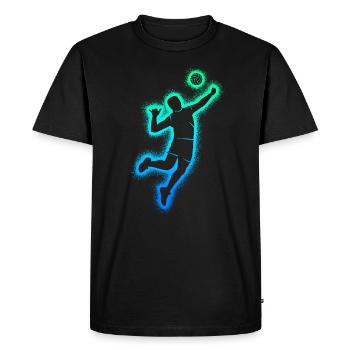 Joueurs de volley-ball Garçons Hommes Joueurs de volley-ball - T-shirt Premium bio Homme - noir - Devant - Nico (187cm)