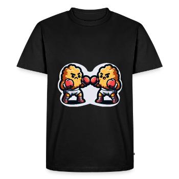 Funny Chicken Nuggets Boxing Boxing Lover - Men's Premium Organic T-Shirt - black - Front - Nico (187cm)