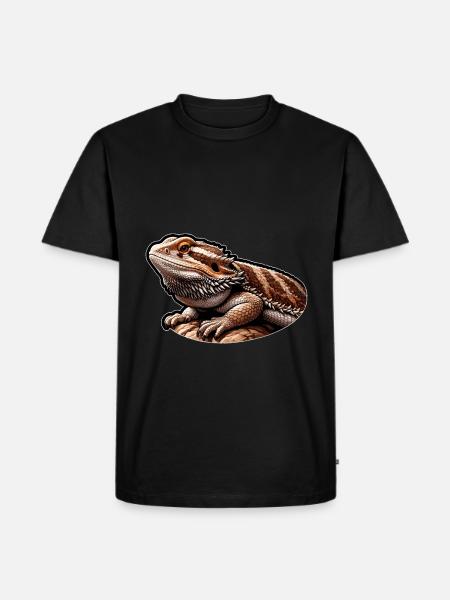Bearded Dragon Lizard - Men's Premium Organic T-Shirt - black