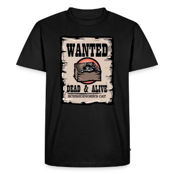 Schrodingers Cat Wanted Dead & Alive Physics - Men's Premium Organic T-Shirt - black - Front - Nico (187cm)