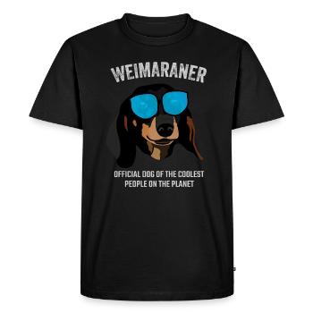 Weimaraner Chien Officiel Du Peuple Cool - T-shirt Premium bio Homme - noir - Devant - Nico (187cm)