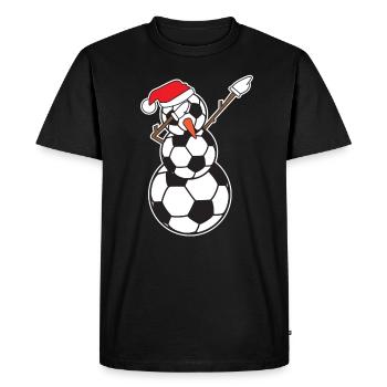 Dabbing Snowman Soccer Ball - Men's Premium Organic T-Shirt - black - Front - Nico (187cm)
