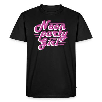 Neon Party Girl - T-shirt Premium bio Homme - noir - Devant - Nico (187cm)