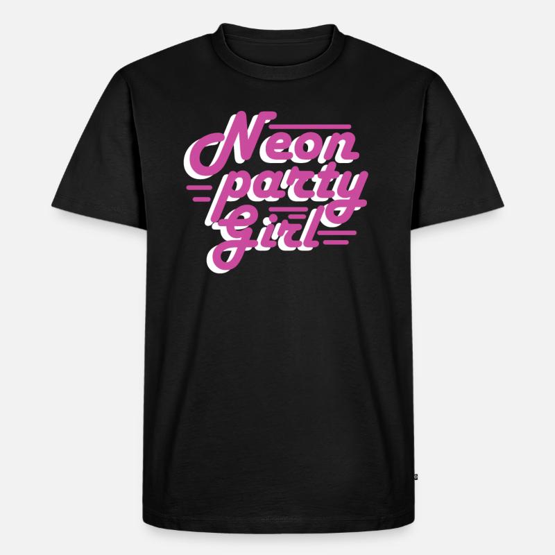 Neon-Party-Mädchen - Männer Premium Bio T-Shirt - Schwarz