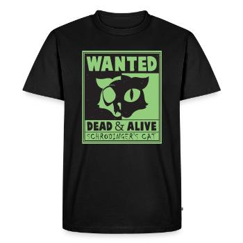 Schrodingers Cat Wanted Dead & Alive Physics - Men's Premium Organic T-Shirt - black - Front - Nico (187cm)