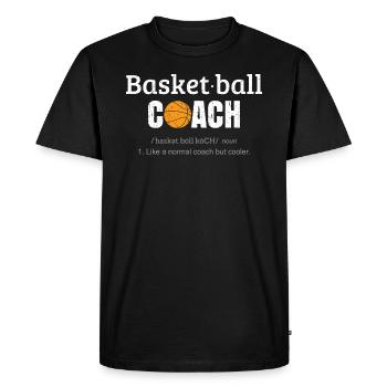 Basketball Trainer - Männer Premium Bio T-Shirt - Schwarz - Vorne - Nico (187cm)