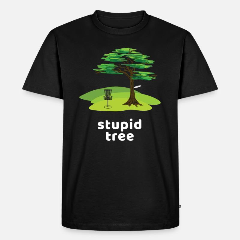 Dummer Baum Disc Golf - Männer Premium Bio T-Shirt - Schwarz