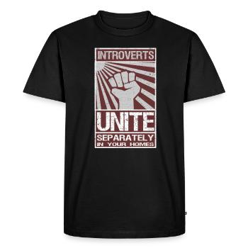 Les introvertis s'unissent séparément - T-shirt Premium bio Homme - noir - Devant - Nico (187cm)