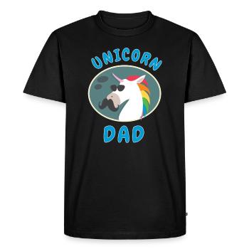 Unicorn Dad - Men's Premium Organic T-Shirt - black - Front - Nico (187cm)