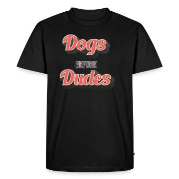 Chiens avant les mecs - T-shirt Premium bio Homme - noir - Devant - Nico (187cm)