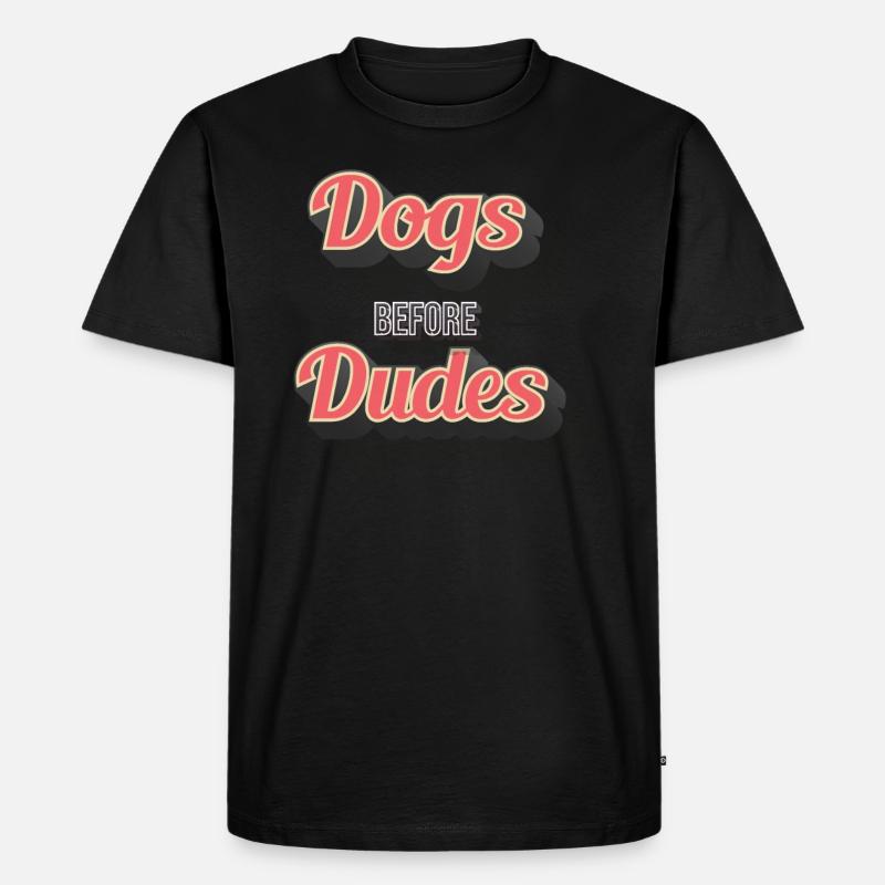 Hunde vor Dudes - Männer Premium Bio T-Shirt - Schwarz