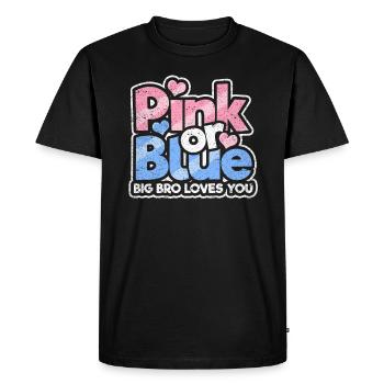 Pink Or Blue Big Bro Loves You - Men's Premium Organic T-Shirt - black - Front - Nico (187cm)