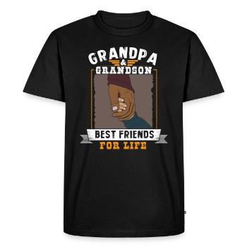 Grandpa And Grandson - Men's Premium Organic T-Shirt - black - Front - Nico (187cm)