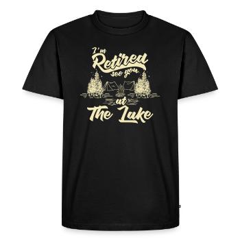 Retraité te voir au lac - T-shirt Premium bio Homme - noir - Devant - Nico (187cm)
