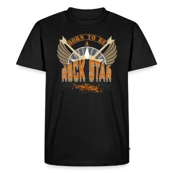 Born To Be Rock Star - Men's Premium Organic T-Shirt - black - Front - Nico (187cm)