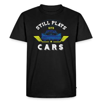 Still Plays With Cars - Men's Premium Organic T-Shirt - black - Front - Nico (187cm)