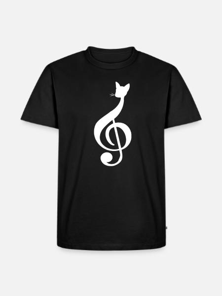 Cat Music Sheet - Men's Premium Organic T-Shirt - black