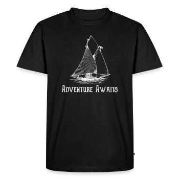 Adventure Awaits - Men's Premium Organic T-Shirt - black - Front - Nico (187cm)