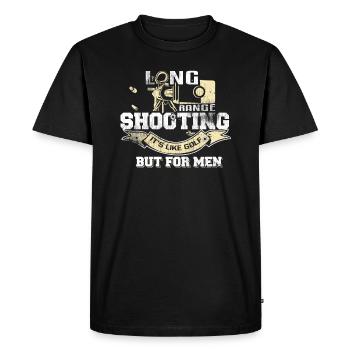 Long Range Shooting - Men's Premium Organic T-Shirt - black - Front - Nico (187cm)