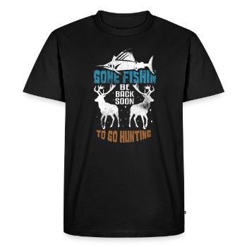 Gone Fishin' Huntin' - Men's Premium Organic T-Shirt - black - Front - Nico (187cm)