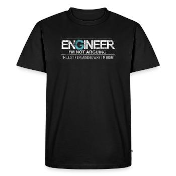 Engineer I'm Not Arguing - Men's Premium Organic T-Shirt - black - Front - Nico (187cm)