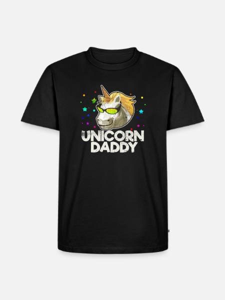 Papa licorne - T-shirt Premium bio Homme - noir