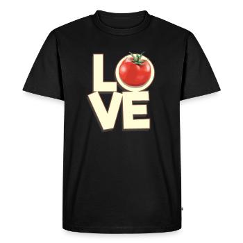 Tomate d'amour - T-shirt Premium bio Homme - noir - Devant - Nico (187cm)