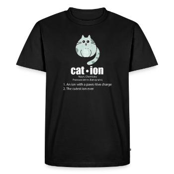 Cation Cat Science Science Chimie Nerd Geek - T-shirt Premium bio Homme - noir - Devant - Nico (187cm)