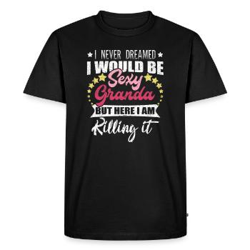 Je n'ai jamais rêvé de grand-mère sexy grand-mère grand-mère - T-shirt Premium bio Homme - noir - Devant - Nico (187cm)