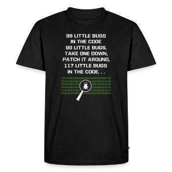 99 petits bugs dans le programme Code Computer Geek - T-shirt Premium bio Homme - noir - Devant - Nico (187cm)