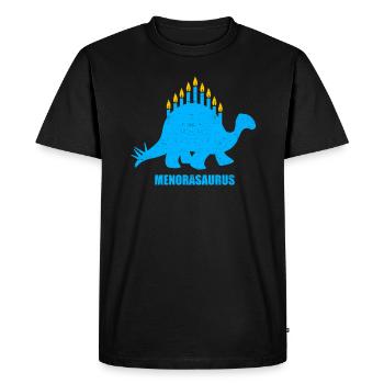 Menorasaurus Menorah Hanukkah Dinosaure Juif Channuk - T-shirt Premium bio Homme - noir - Devant - Nico (187cm)
